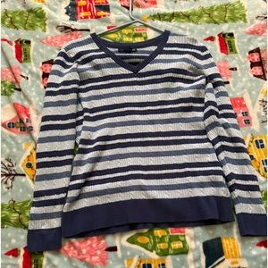 Basic Editions Striped Blue Sweater (Large)